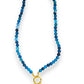 The Emmaline Charm Choker Necklace - Crackle deep blue Agate
