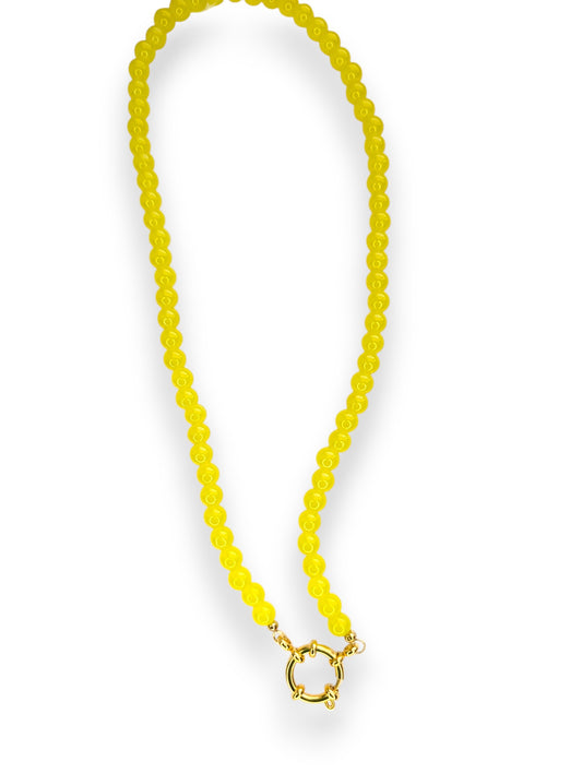 The Emmaline Charm Choker Necklace - Yellow Quartz