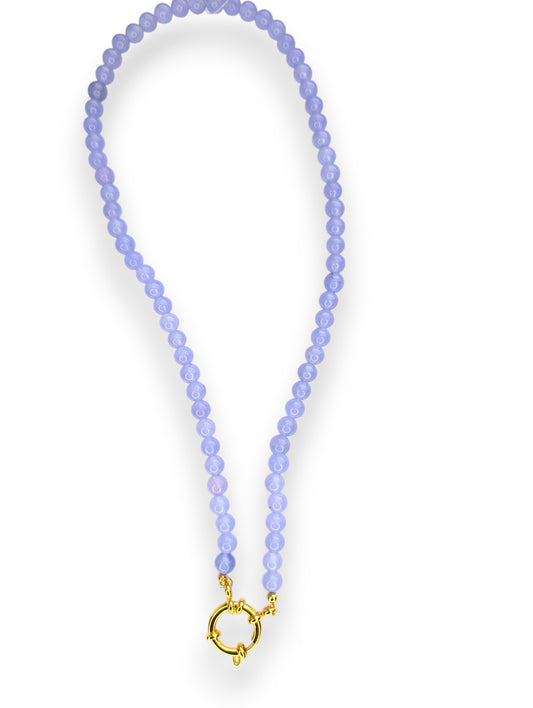 The Emmaline Charm Choker Necklace -Lavender quartz