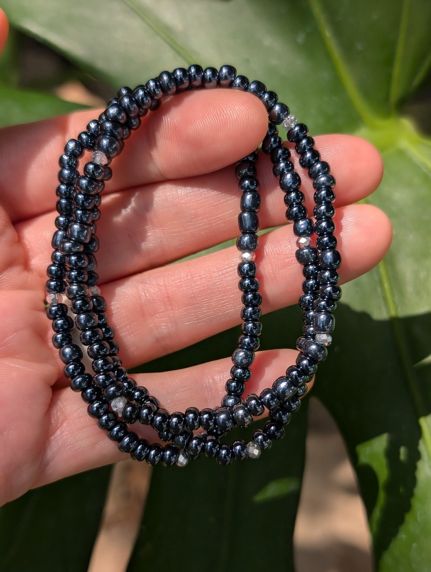 Sparkle Stacker Bracelet - Black Pearl