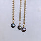 Black Drop Pearl Pendant Necklace
