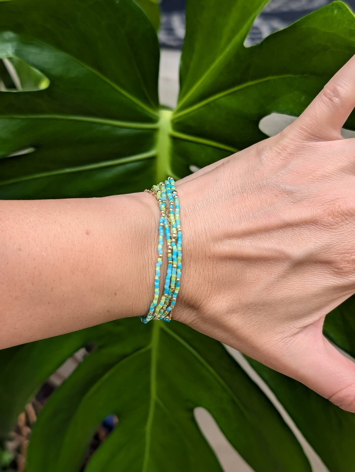 The Mini Bracelet - Lime in the Coconut Gold filled Bracelet