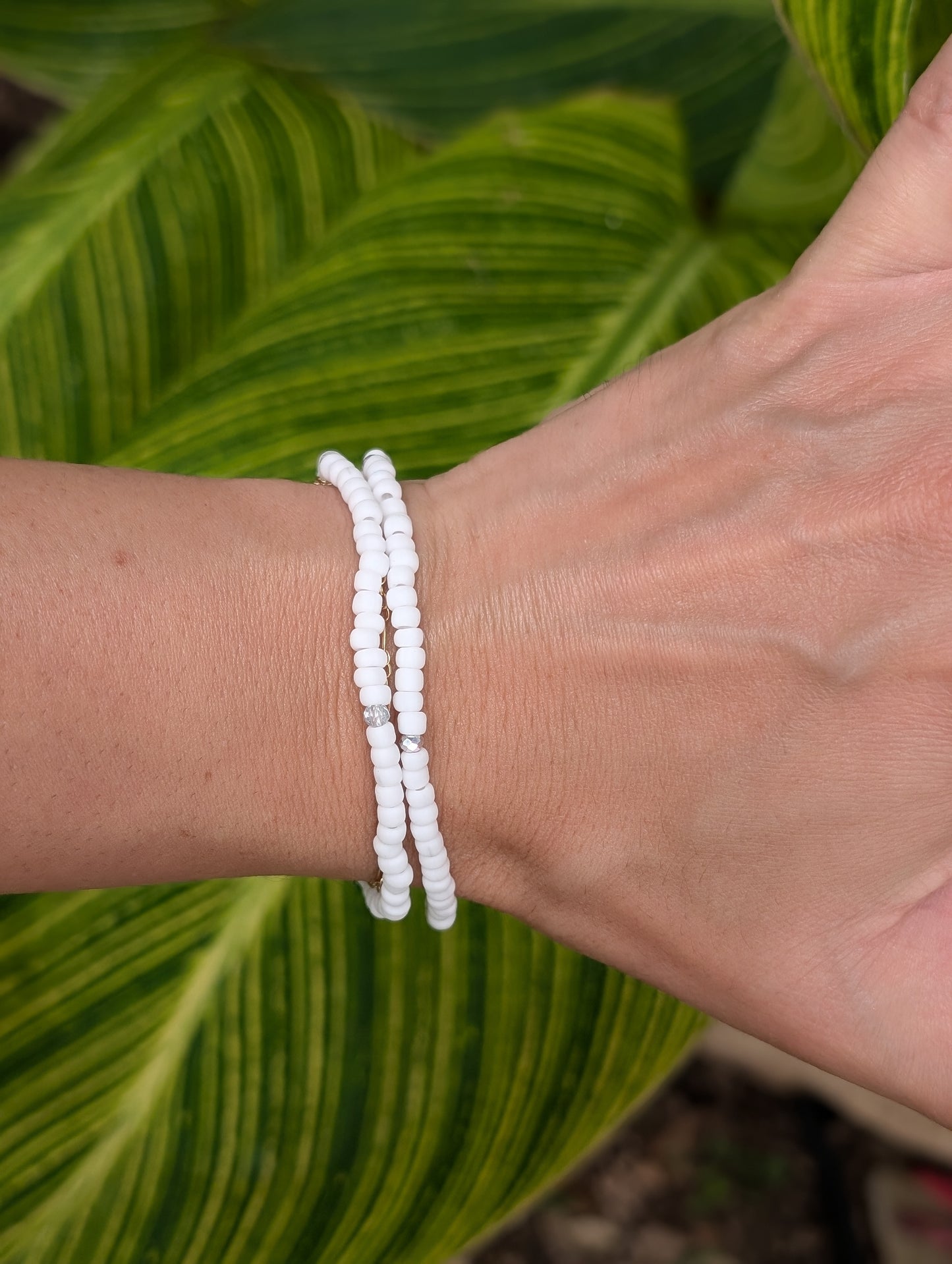 Sparkle Stacker Bracelet - Matte Piña colada
