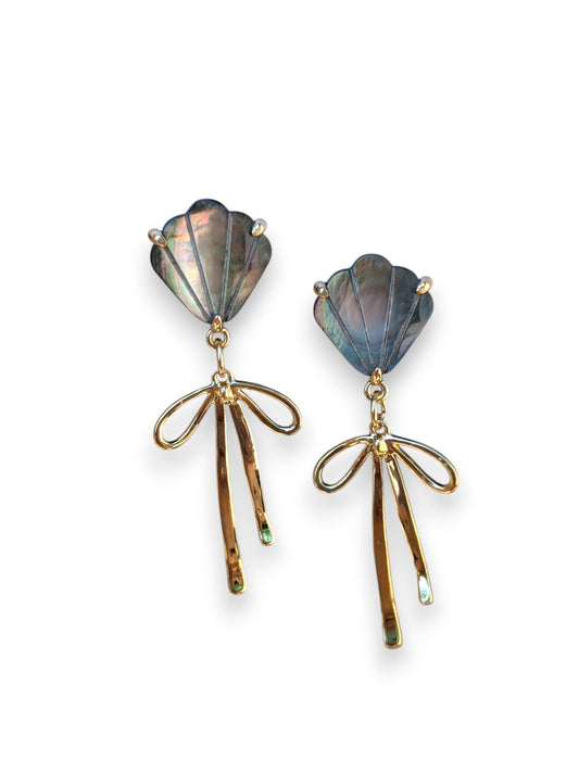 Bow-Tiful Mama Grey Dangle Earrings