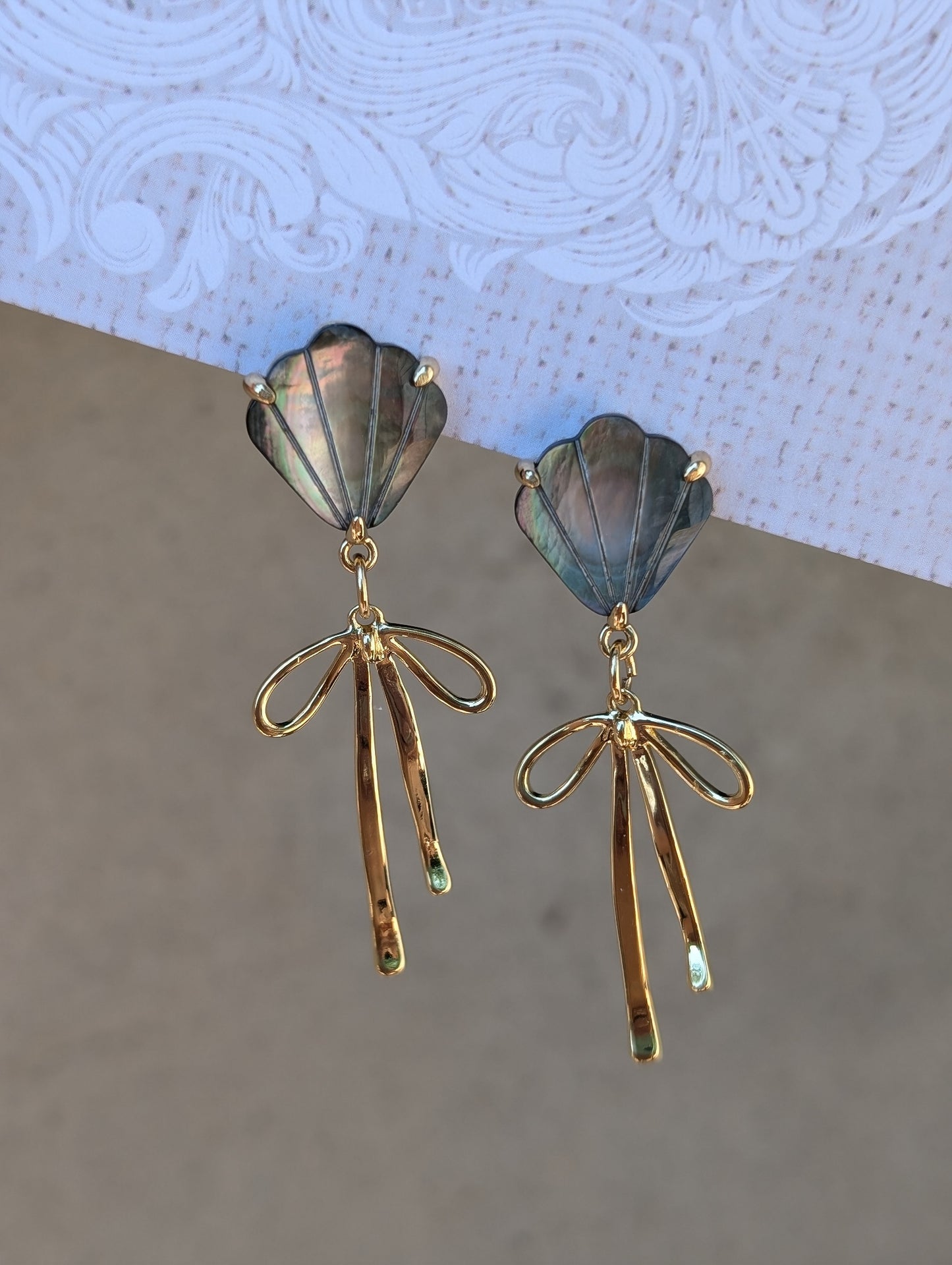 Bow-Tiful Mama Grey Dangle Earrings