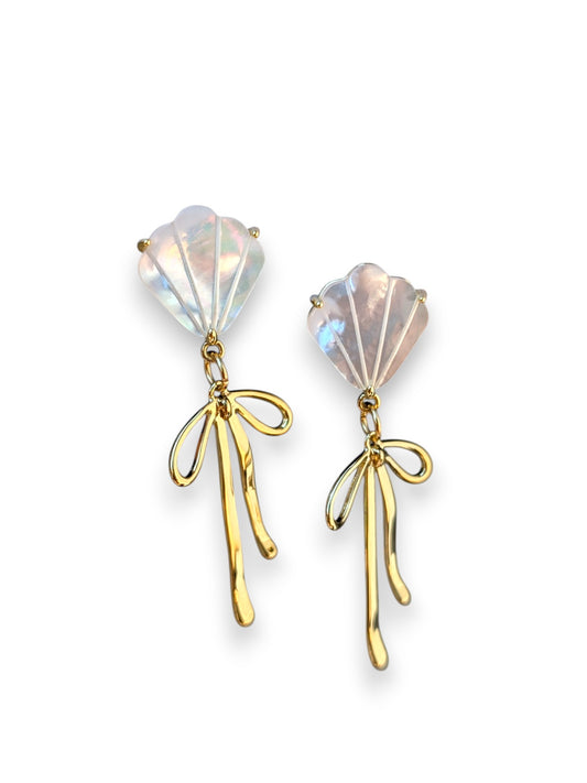 Bowt Day White Dangle Earrings