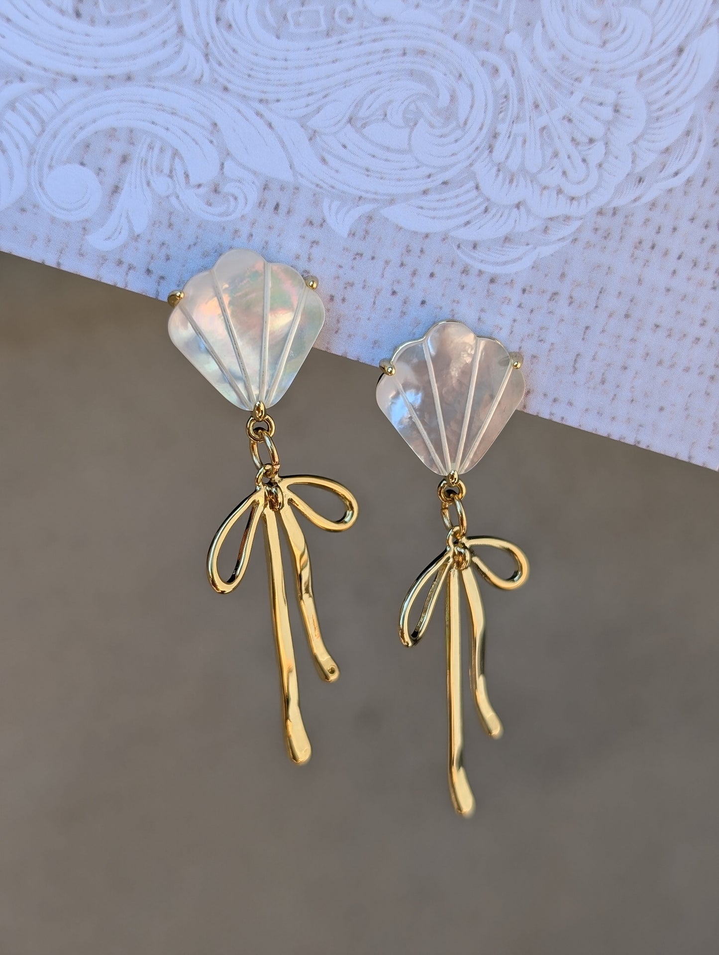 Bowt Day White Dangle Earrings