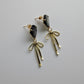 Bow-Tiful Mama Grey Dangle Earrings