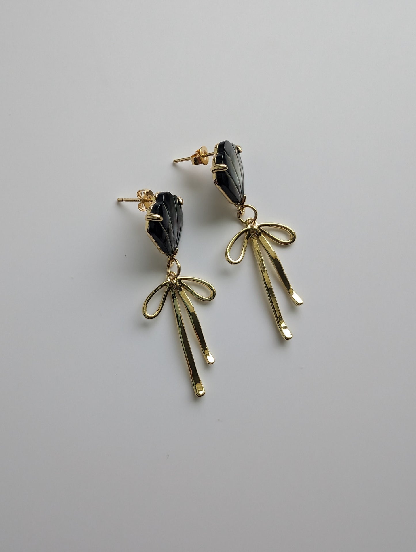 Bow-Tiful Mama Grey Dangle Earrings