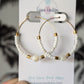 White Color Pop Beaded Hoop Earrings