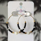 Black Color Pop Beaded Hoop Earrings
