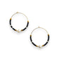 Black Color Pop Beaded Hoop Earrings
