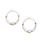 White Color Pop Beaded Hoop Earrings