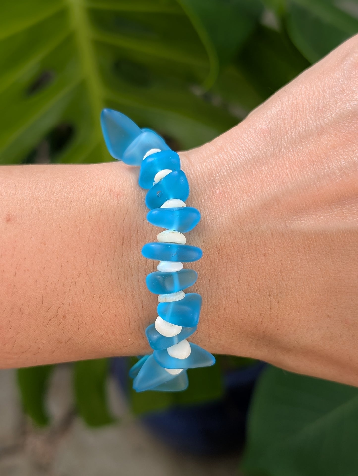 Cobalt Blue - Sea Glass Puka Bracelet