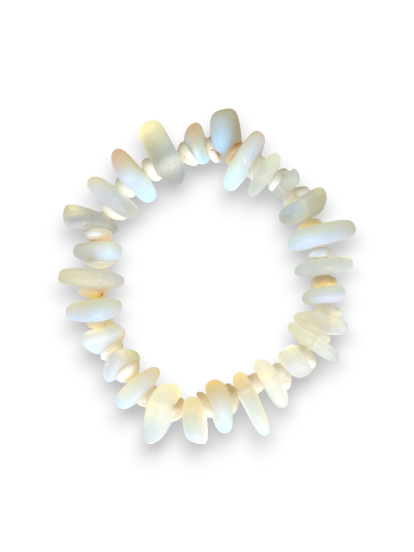 Frosted Opalite - Sea Glass Puka Bracelet