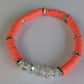 Salmon- Resort Ready Silver Heishi Bracelet
