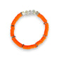 Neon Orange - Resort Ready Silver Heishi Bracelet
