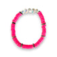 Hot Pink - Resort Ready Silver Heishi Bracelet