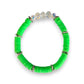 Neon Lime - Resort Ready Silver Heishi Bracelet