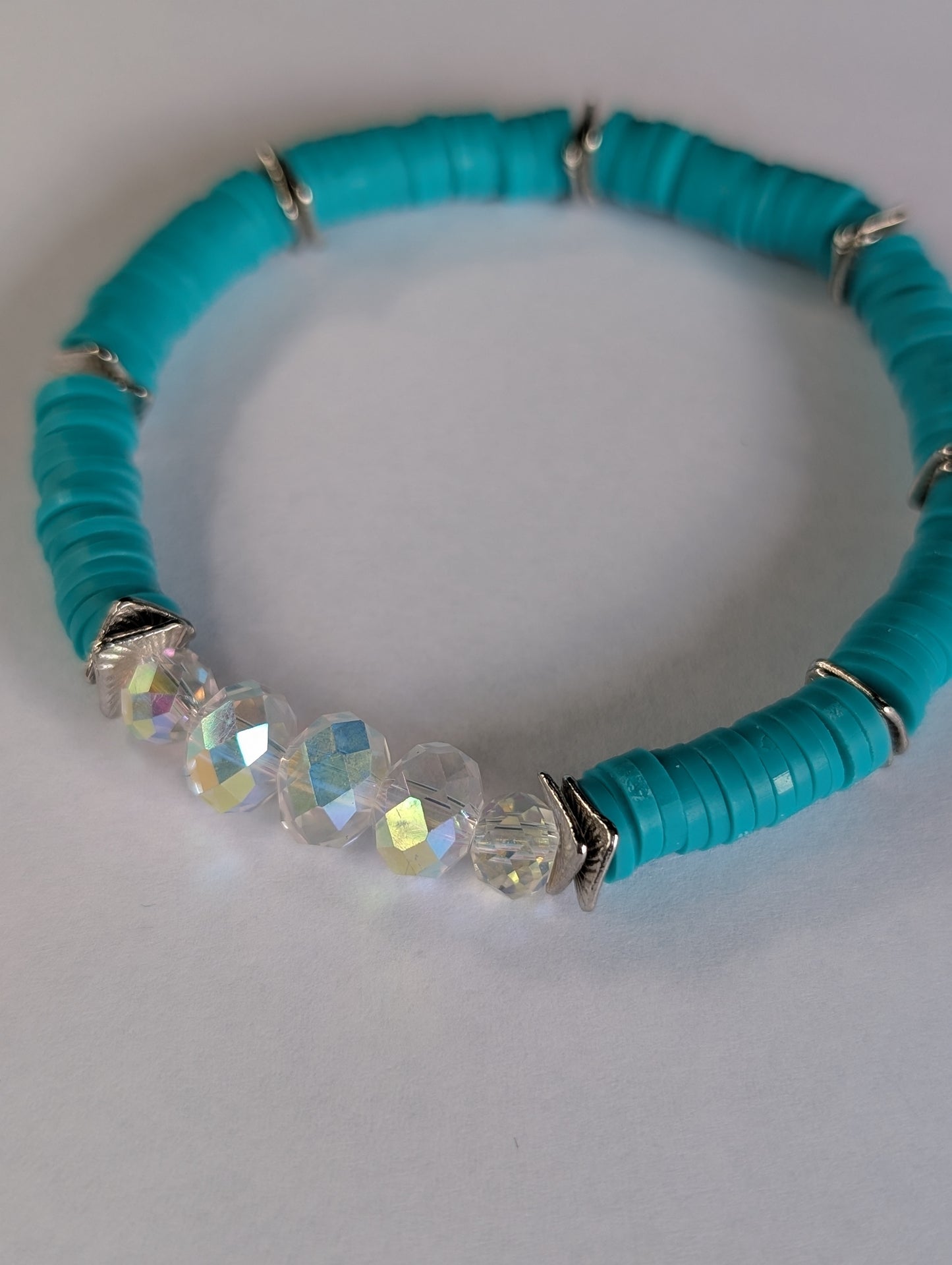 Talk Teal to me - Resort Ready Silver Heishi Bracelet