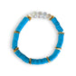 Neon Blue- Resort Ready Gold Heishi Bracelet
