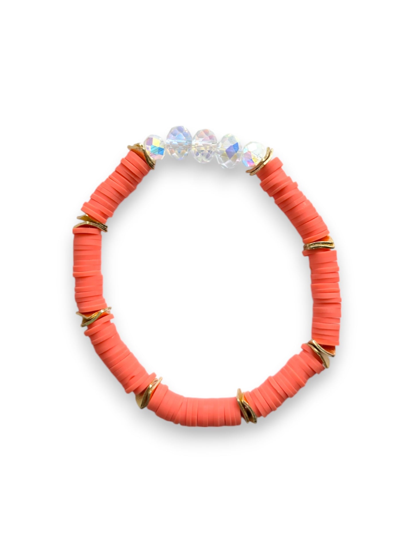 Coral - Resort Ready Gold Heishi Bracelet
