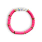 Neon Pink - Resort Ready Gold Heishi Bracelet