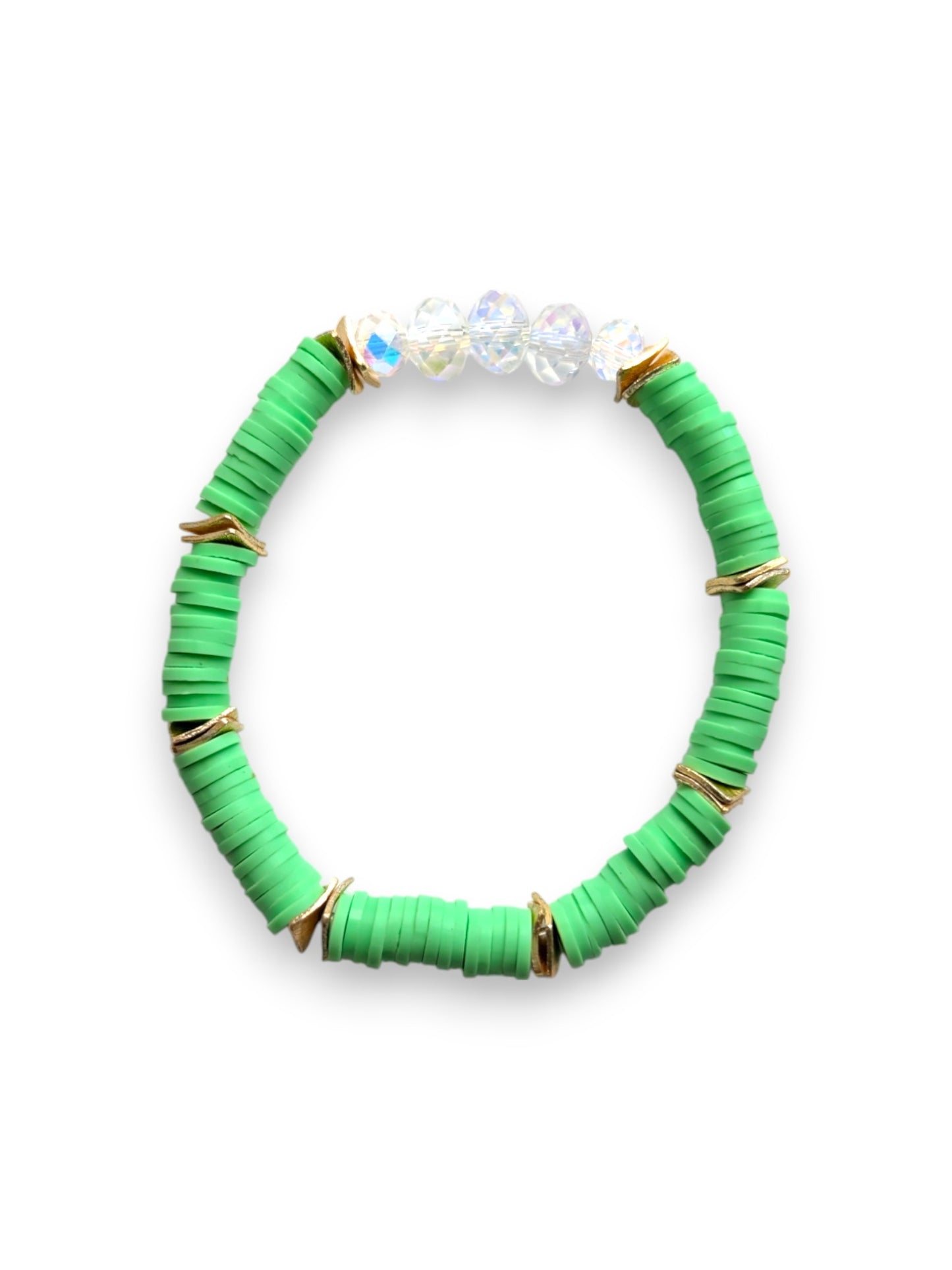 Neon mint - Resort Ready Gold Heishi Bracelet