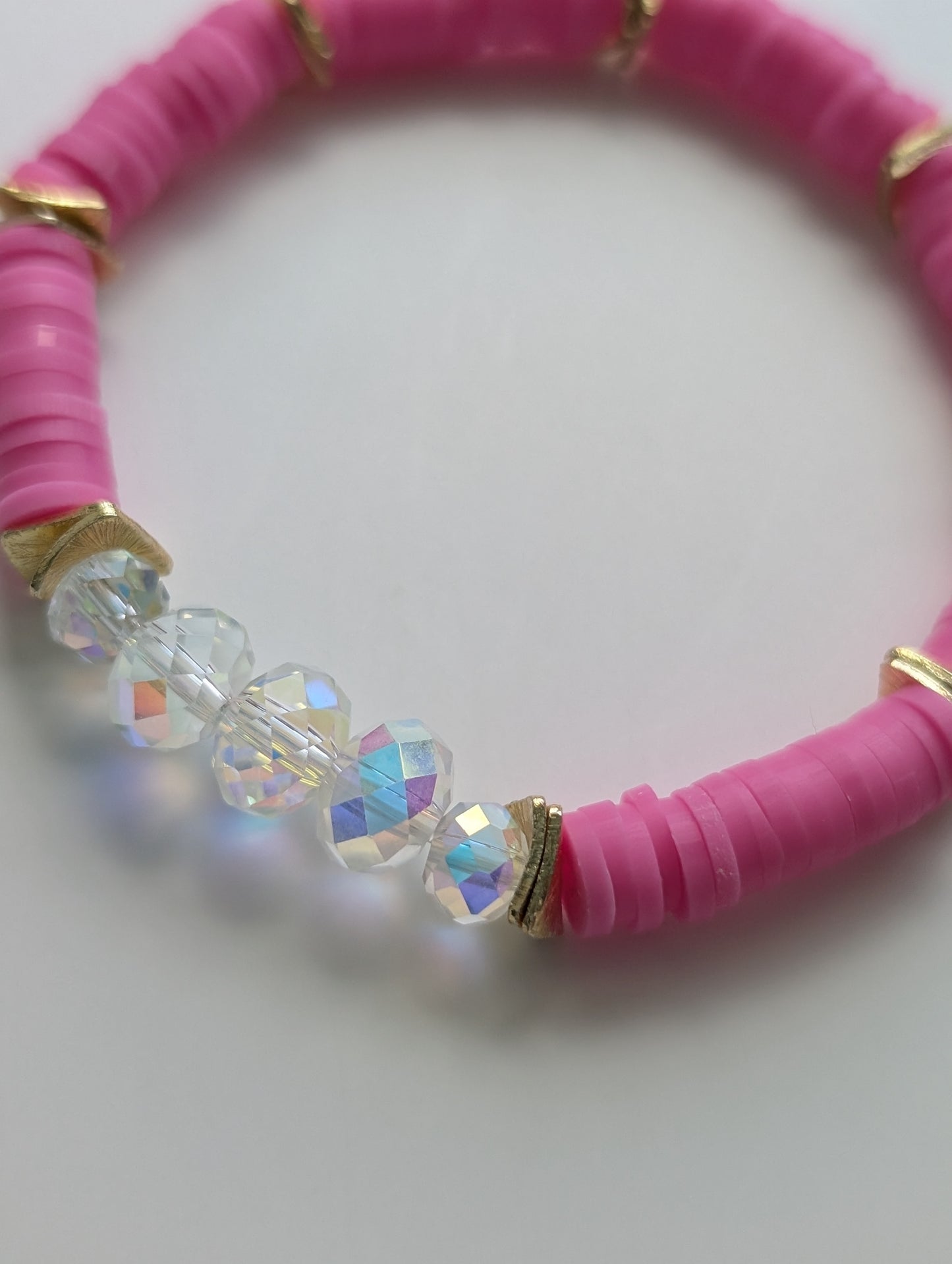 Magenta - Resort Ready Gold Heishi Bracelet