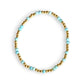 Larimar and gold-filled beaded stretch bracelet by Cappa Creations with calming ocean-inspired blue tones.