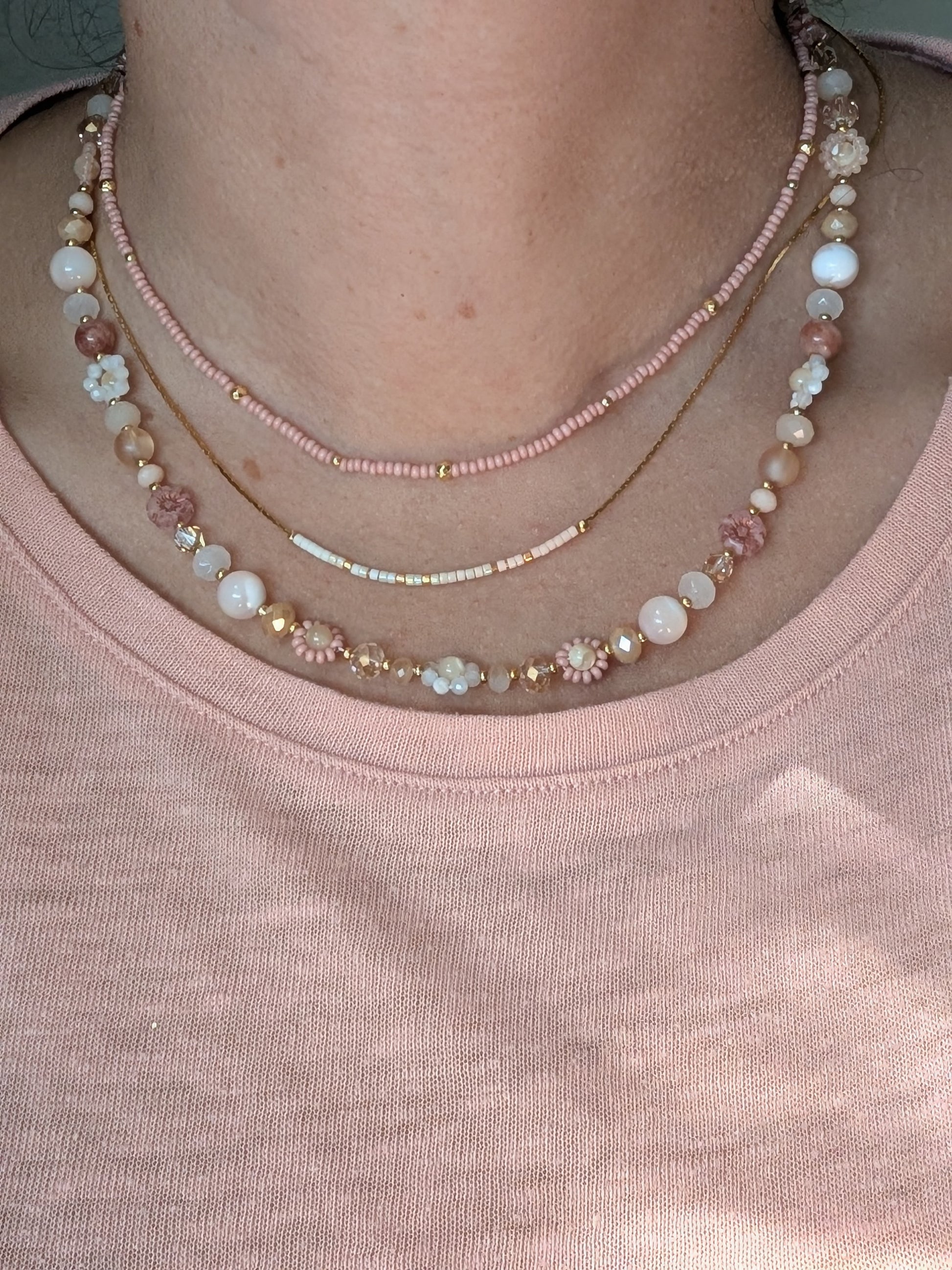 Handmade Blushing Ombre Snake Chain Necklace – lightweight, hypoallergenic jewelry.