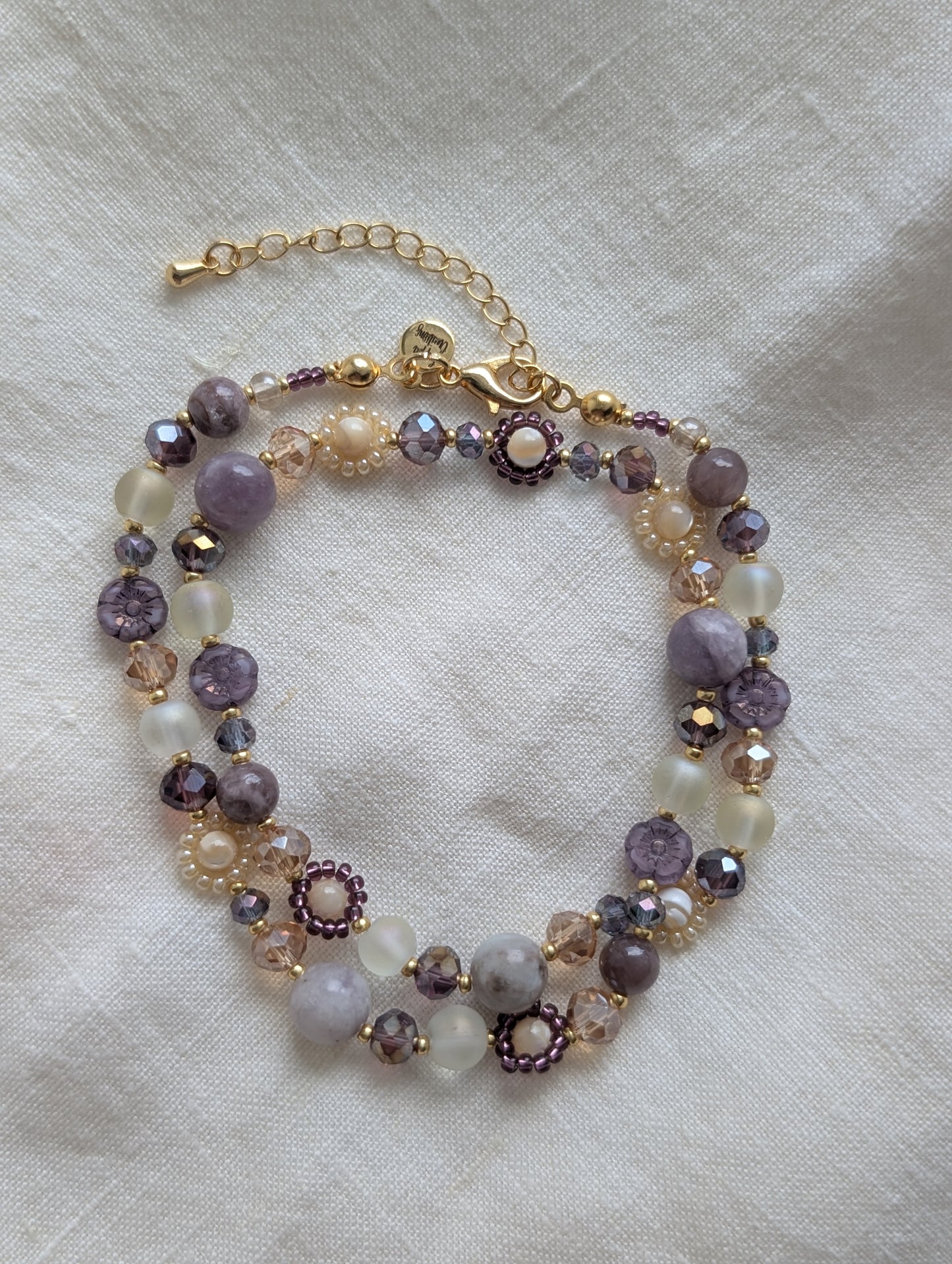 Mauve It Over Floral Beaded Necklace