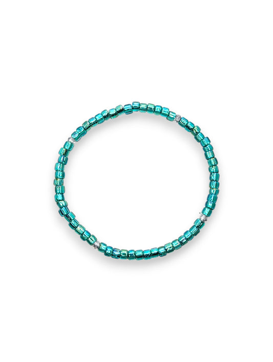 “Mermaid For More Sparkle Stackler bracelet – faceted beads with rhinestone accents, fall florals jewelry.”