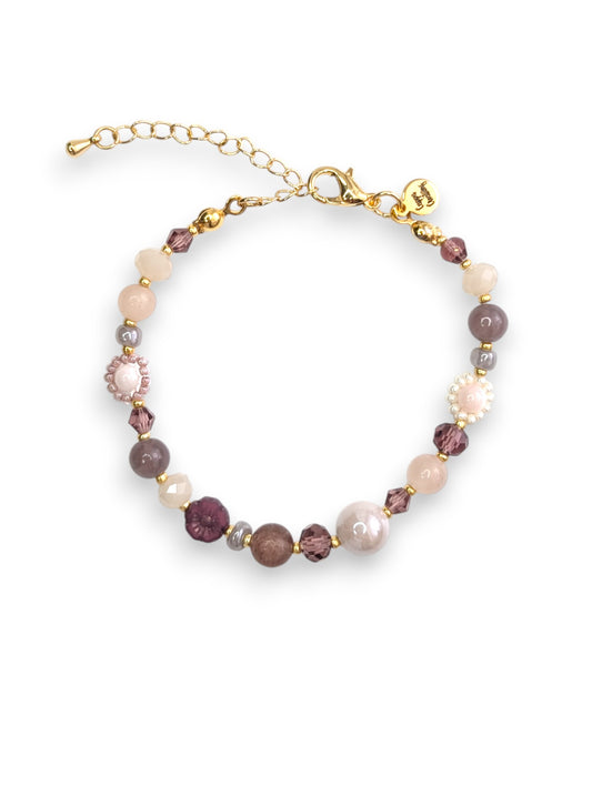 Wine not Floral Beaded Bracelet