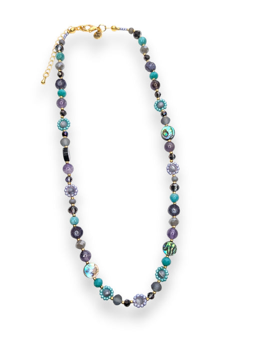 Shell We Dance Floral Beaded Necklace