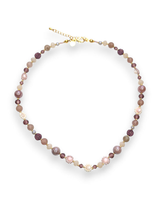 Wine Not Floral Beaded Necklace