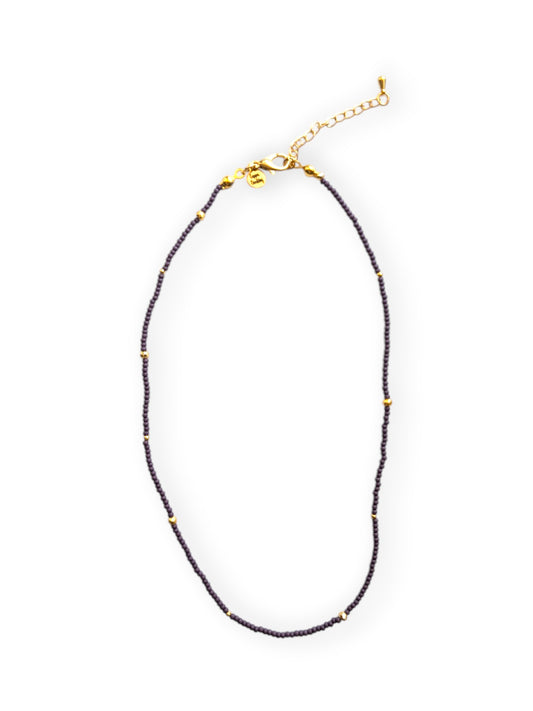 Plum Beaded Choker Necklace