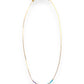 Shell Bound Snake Chain Necklace – purple, blue, iridescent gray ombre.”