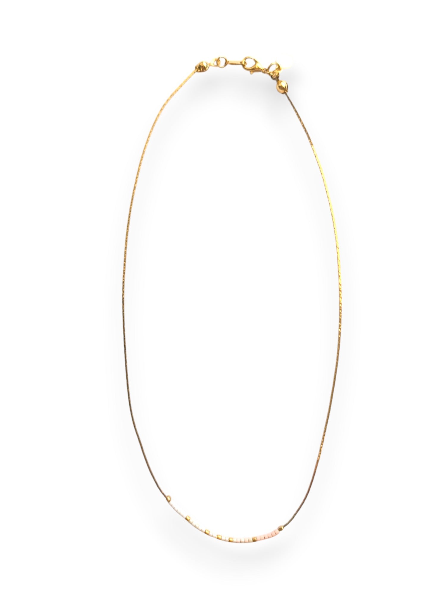 Blushing Ombre Snake Chain Necklace – blush, cream, matte white, fall florals jewelry