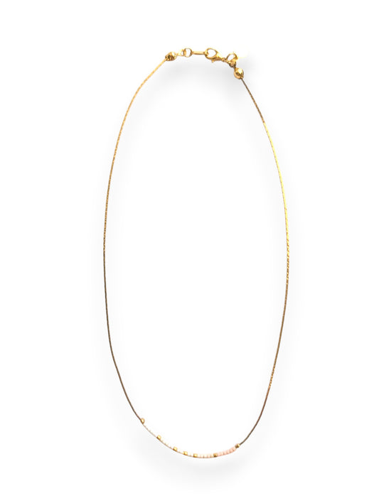 Blushing Ombre Snake Chain Necklace – blush, cream, matte white, fall florals jewelry