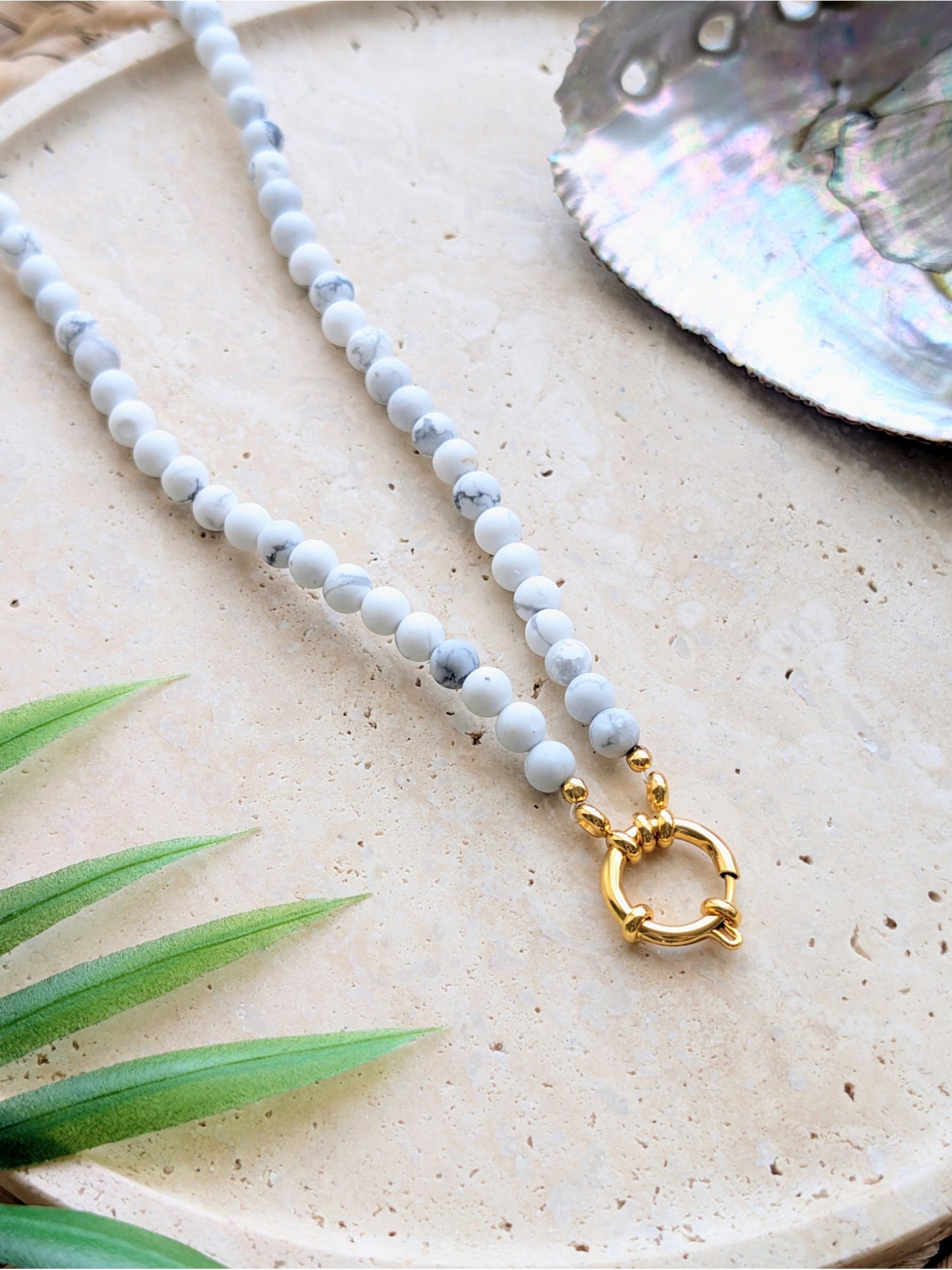 The Emmaline Charm Choker Necklace - White Howlite