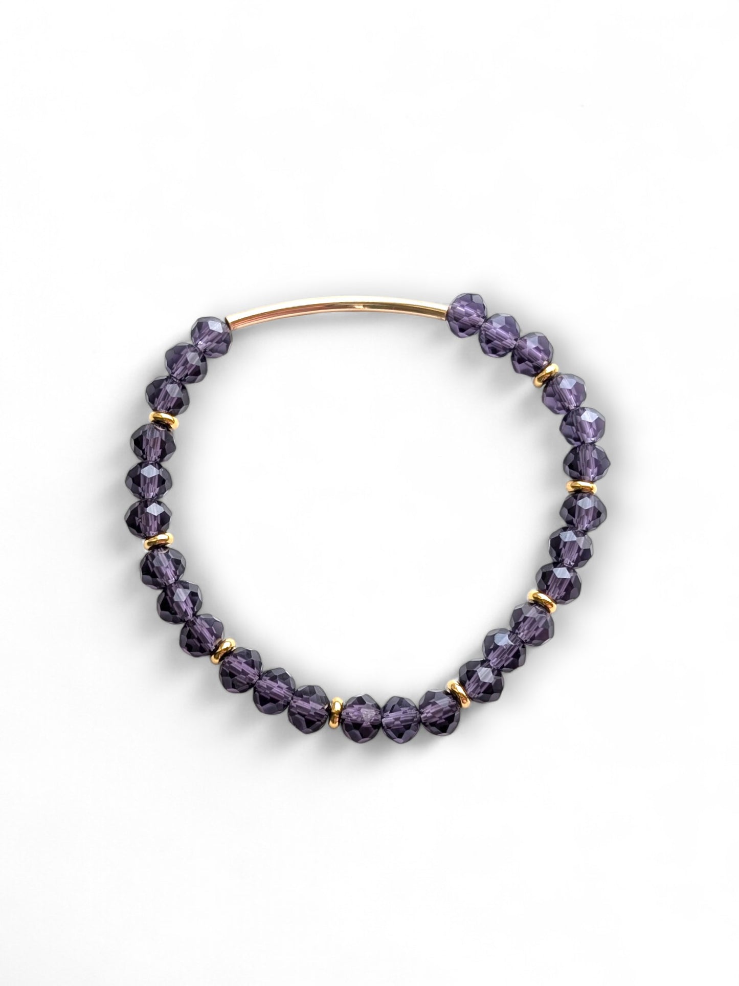 Amethyst Gold Bar Bracelet