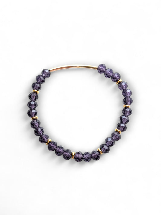 Amethyst Gold Bar Bracelet