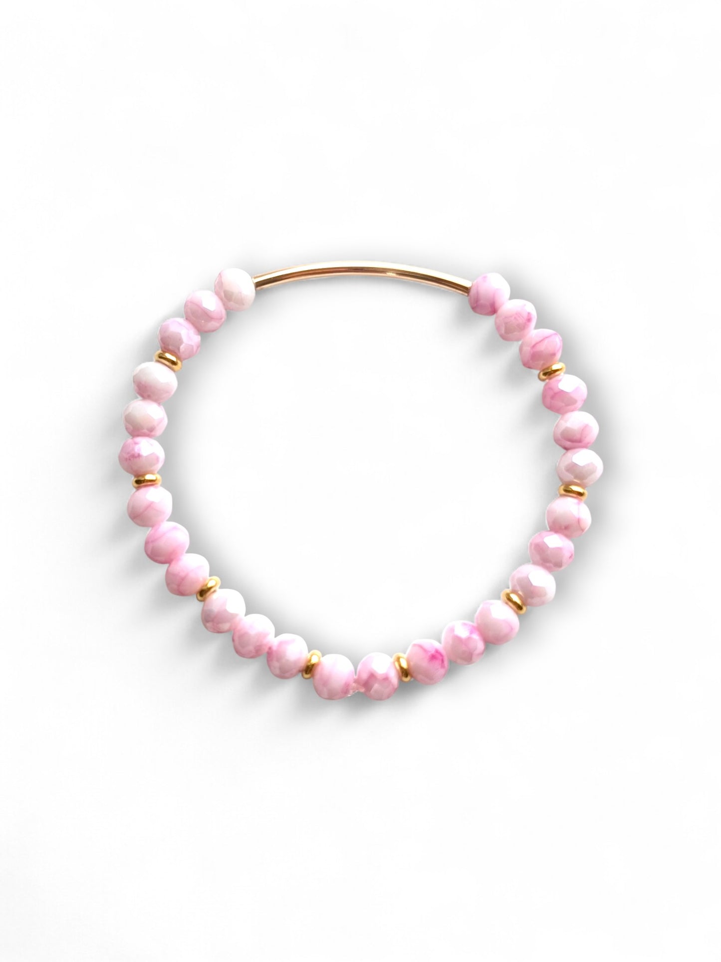 Strawberry swirl Gold Bar Bracelet