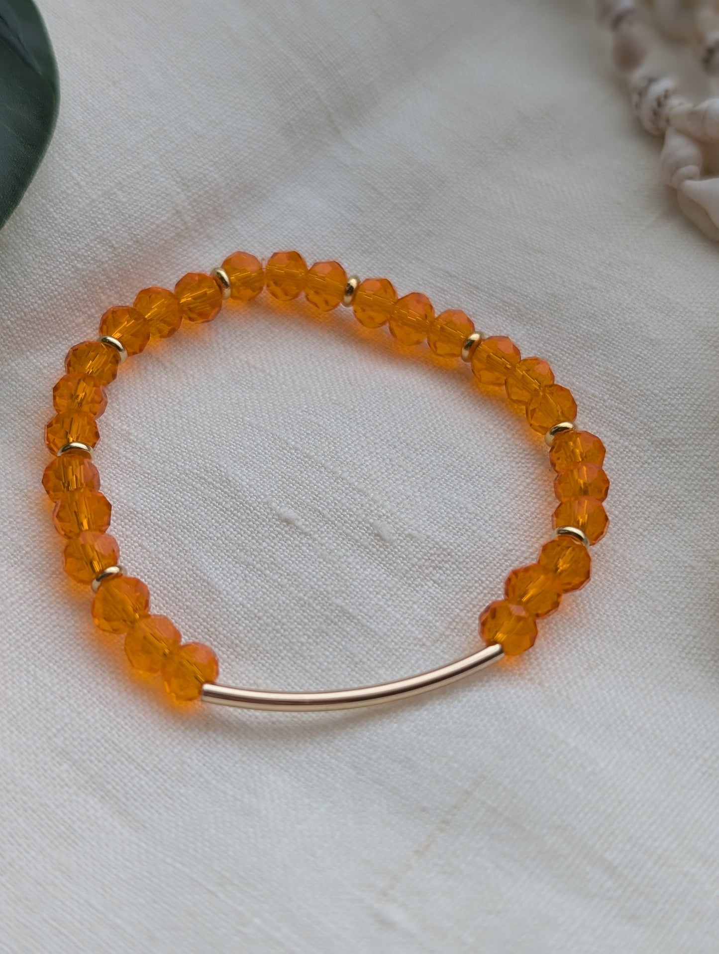 Golden Sun Orange Gold Bar Bracelet