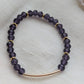 Amethyst Gold Bar Bracelet