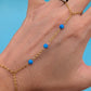 Sapphire Blue Fire Opal 18k Gold Hand Chain | Pacific Sapphire