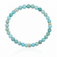Round amazonite gemstone bracelet featuring natural turquoise blue beads with 14K gold-filled accents.