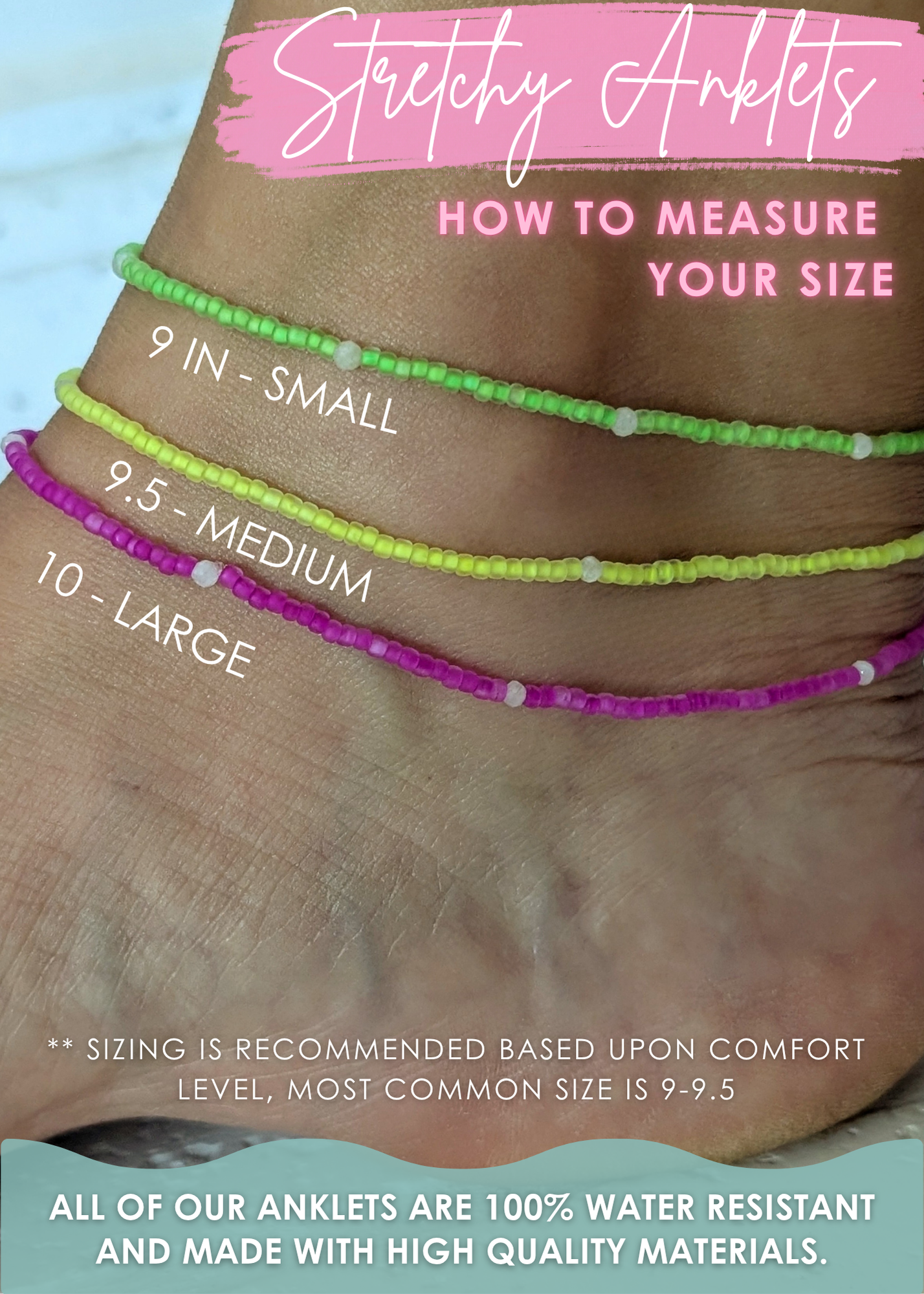 Orange - Salty Babe Neon Anklet