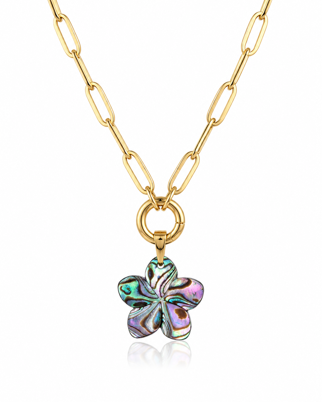 Maui Bloom Abalone Plumeria Necklace & Earring Set | Curated Jewelry Look